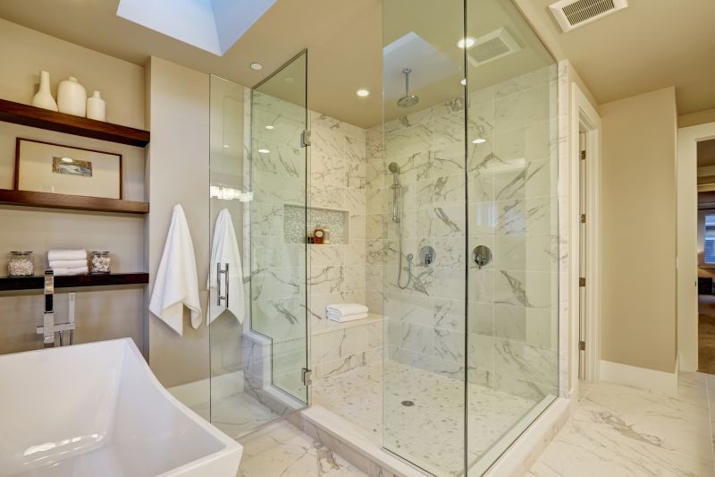Corner Shower with Shelves